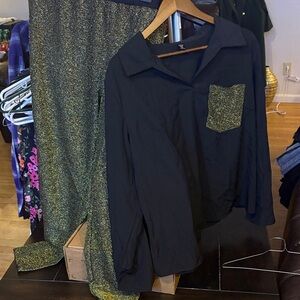 SHEIN Glittering Black and Gold Pantsuit